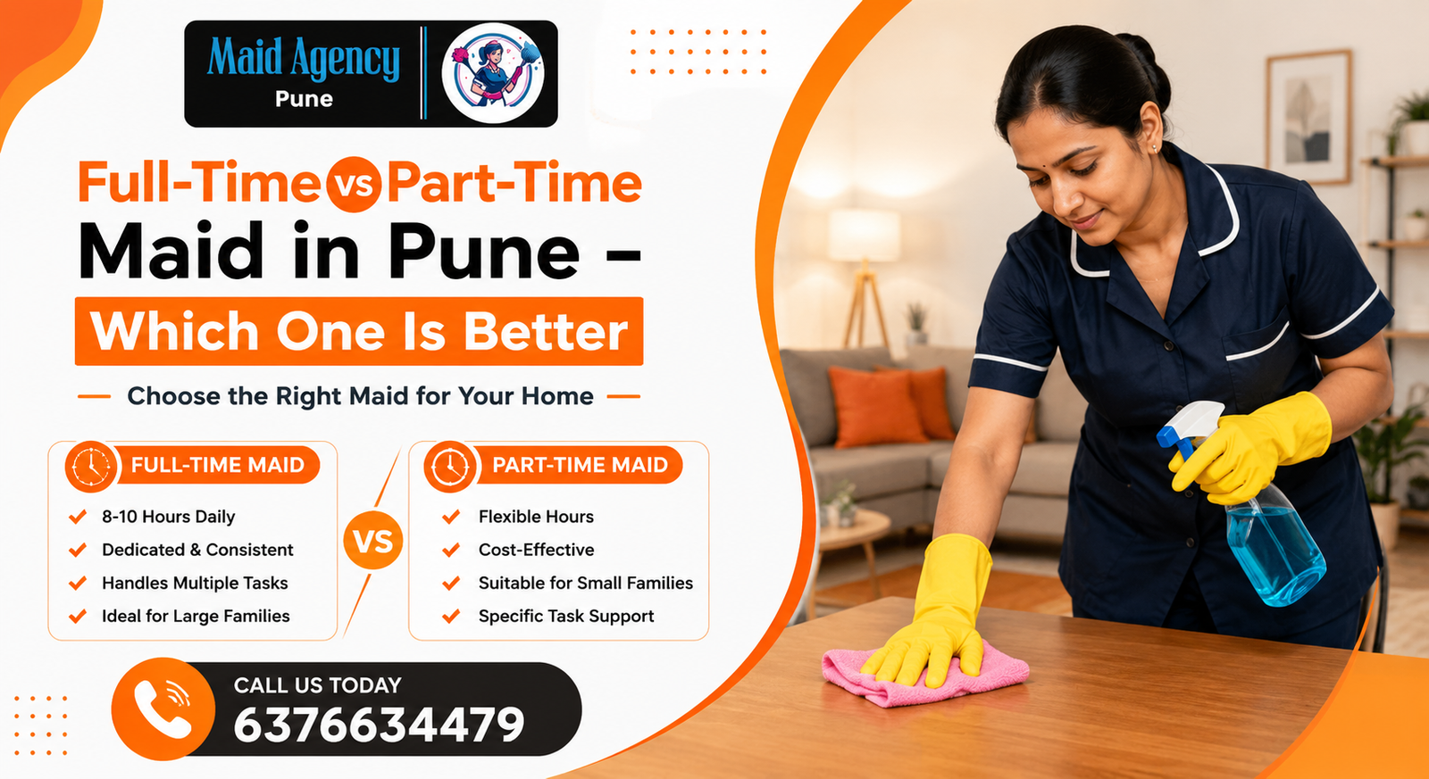 Full-Time vs Part-Time Maid in Pune – Which One Is Better?