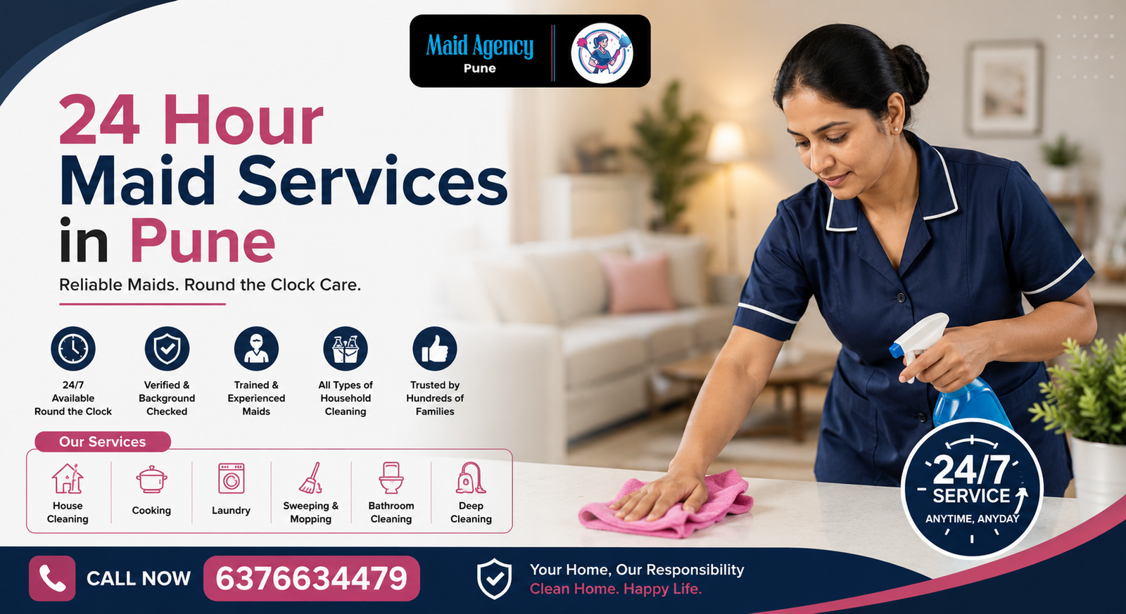 24 Hour Maid Services in Pune: Complete Guide to Hiring Reliable Live-In Domestic Help